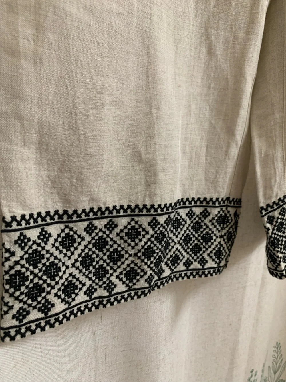 Boston Proper Malibu Embroidered Pull On Linen Blend Wide Leg Crop Cream Pant M - Picture 3 of 8